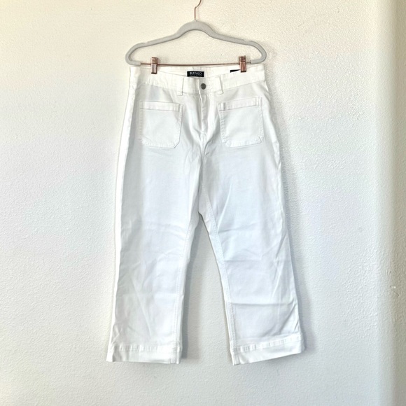 Buffalo David Bitton Brigette White High Rise Crop Wide-Leg Stretch Jeans 12 32 - Picture 2 of 11